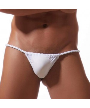 G-Strings & Thongs Sexy Underpants Men Tie Rope Thin Ice Wire Silk Perspective Underpants Sexy Lingerie G-String Men's Tied S...