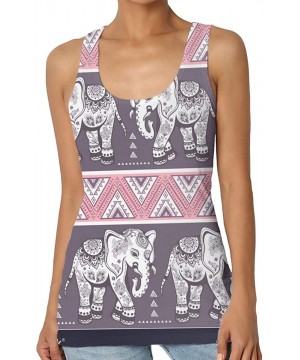 Camisoles & Tanks Girl's Ancient Ethnic Elephant Seamless Tank Top Tanktop Women Basic Plain Premium Classic Wide Strap - CB1...