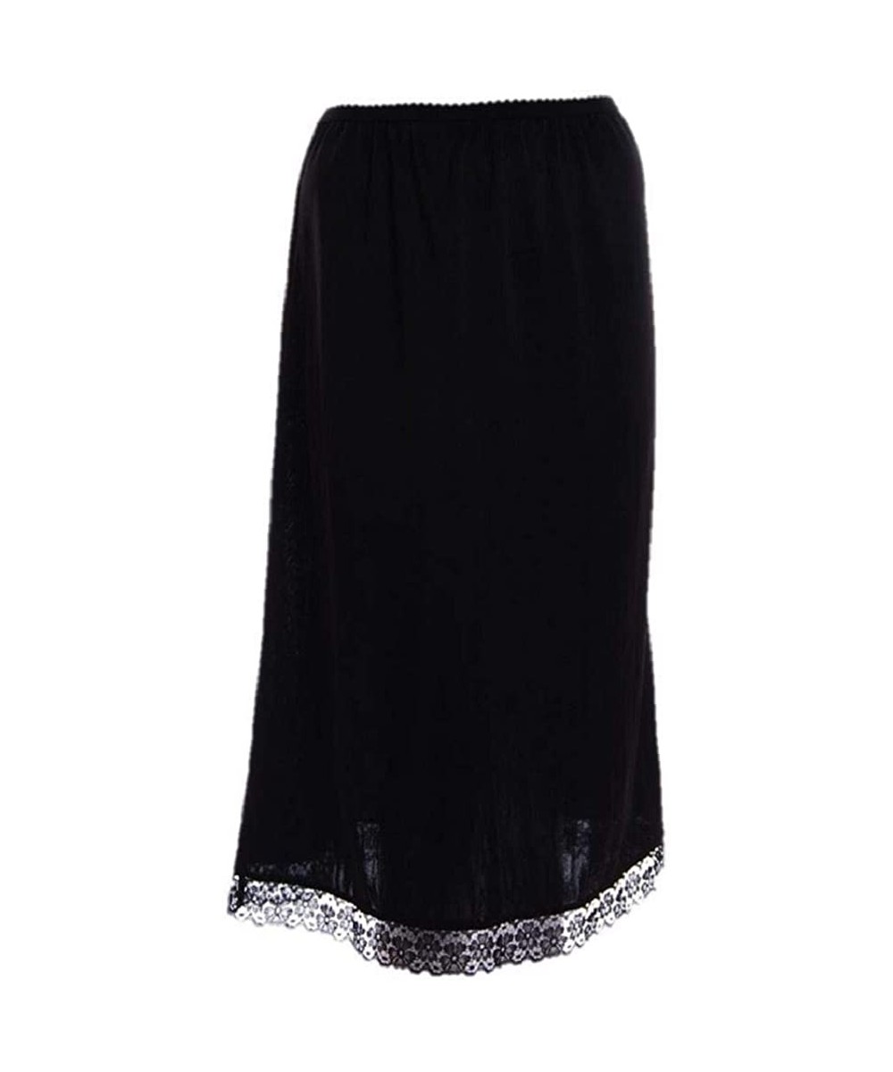 Slips Ladies Polyester Waist Half Slip Black Size WMS- OS- XOS- XXOS- Length 16"- 18"- 24"-28"-32" - Black - CE1924XQK92