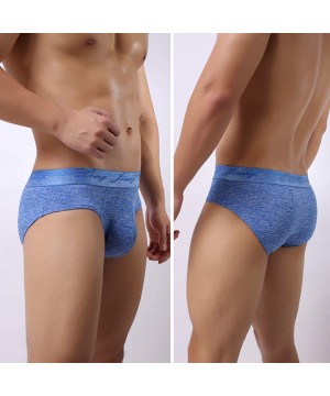 Briefs Solid Color Mid Rise U Convex Briefs Stretch Underwear Breathable Men Underpants Comfortable Underwear - CN18W3YWA7I