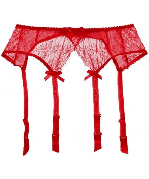 Bustiers & Corsets Women Elastic Sexy Lace Underwear Skirt Underwear Garter Lingerie Brief Underpant - Red-a - C6193GDIOEG