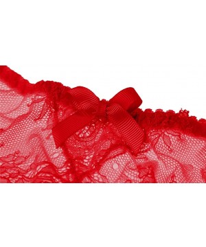 Bustiers & Corsets Women Elastic Sexy Lace Underwear Skirt Underwear Garter Lingerie Brief Underpant - Red-a - C6193GDIOEG