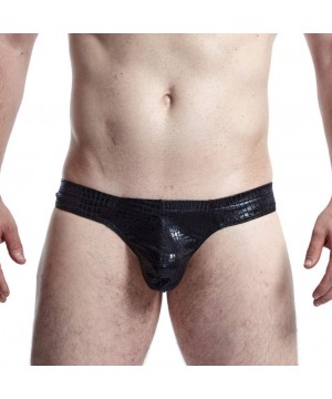 Briefs Hot G-Strings Briefs Low-Waist Snake Fabric U Convex Sexy Gays Thong Underwear - Black - CO18X24OHO9