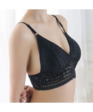 Thermal Underwear New Sleepwear Falda Women's Fashion Solid Color V-Neck Lace Bras Crop Tops Vest Summer Strap Tank - Black -...