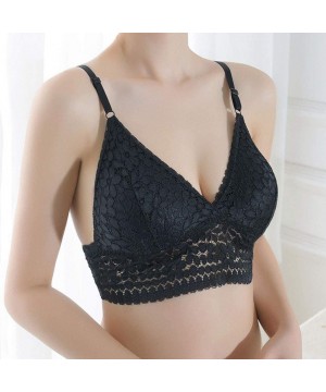 Thermal Underwear New Sleepwear Falda Women's Fashion Solid Color V-Neck Lace Bras Crop Tops Vest Summer Strap Tank - Black -...