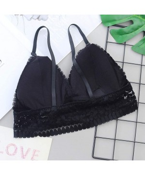 Thermal Underwear New Sleepwear Falda Women's Fashion Solid Color V-Neck Lace Bras Crop Tops Vest Summer Strap Tank - Black -...