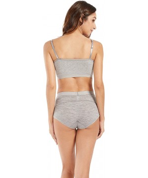 Panties Women's Lightweight Merino Wool Bikini Underwear Durable Everyday Boy Shorts - Grey - CN199OXGATS