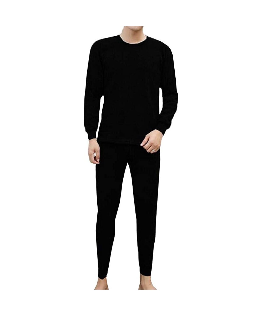 Sleep Sets Men's Thermal Underwear Set - Ultra Soft Pajamas Base Layer Long Sleeve Winter Set Top and Pants Warm Sleepwear - ...