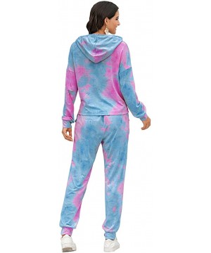 Sets Women 2 Piece Tie Dye Printed Tracksuits Sets Long Sleeve Hoodie Tops Casual Long Pants Homewear Loungewear Outfit Sets ...