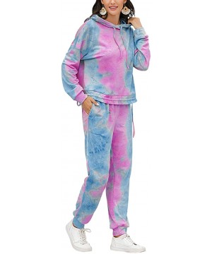 Sets Women 2 Piece Tie Dye Printed Tracksuits Sets Long Sleeve Hoodie Tops Casual Long Pants Homewear Loungewear Outfit Sets ...