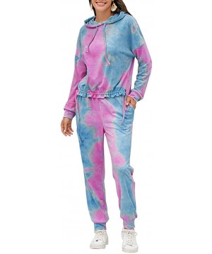 Sets Women 2 Piece Tie Dye Printed Tracksuits Sets Long Sleeve Hoodie Tops Casual Long Pants Homewear Loungewear Outfit Sets ...