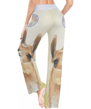 Bottoms Llama Blowing Bubbles Women's Pajama Pants Comfy Drawstring Lounge Pants Sleepwear - C119CYXCTRG