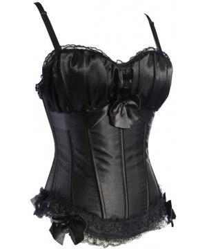 Bustiers & Corsets Black Minimalist Women's Corset Corset with Laces for Women's Daily Wear Gathered Chest (Send A Thong) - B...