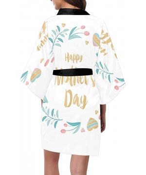 Robes Custom Happy Family Underwater Cartoon Women Kimono Robes Beach Cover Up for Parties Wedding (XS-2XL) - Multi 2 - C9190...