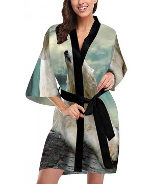 Robes Custom Wildflowers Women Kimono Robes Beach Cover Up for Parties Wedding (XS-2XL) - Multi 2 - C4194S4ZCAD