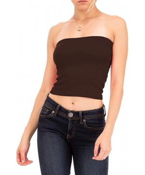 Shapewear Women's Strapless Basic Solid Tube Top Crops - Oagt13_americano - CP18OQ9KZRI