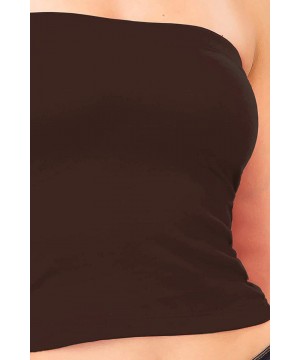 Shapewear Women's Strapless Basic Solid Tube Top Crops - Oagt13_americano - CP18OQ9KZRI