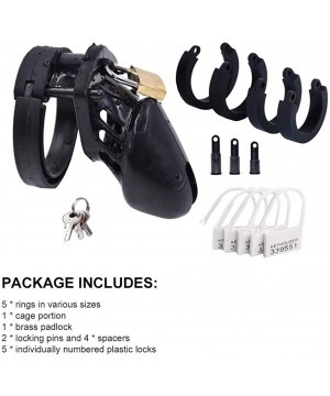 G-Strings & Thongs Breathable Chastity Device Men- Adjustable Chastity Cage with 5 Rings- Male Restraints Erection Cock Cage ...