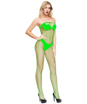 Garters & Garter Belts Women's Garter Dress with Attached Stockings- Sexy Lingerie Babydoll Bodysuit Chemise Nightwear - Gree...