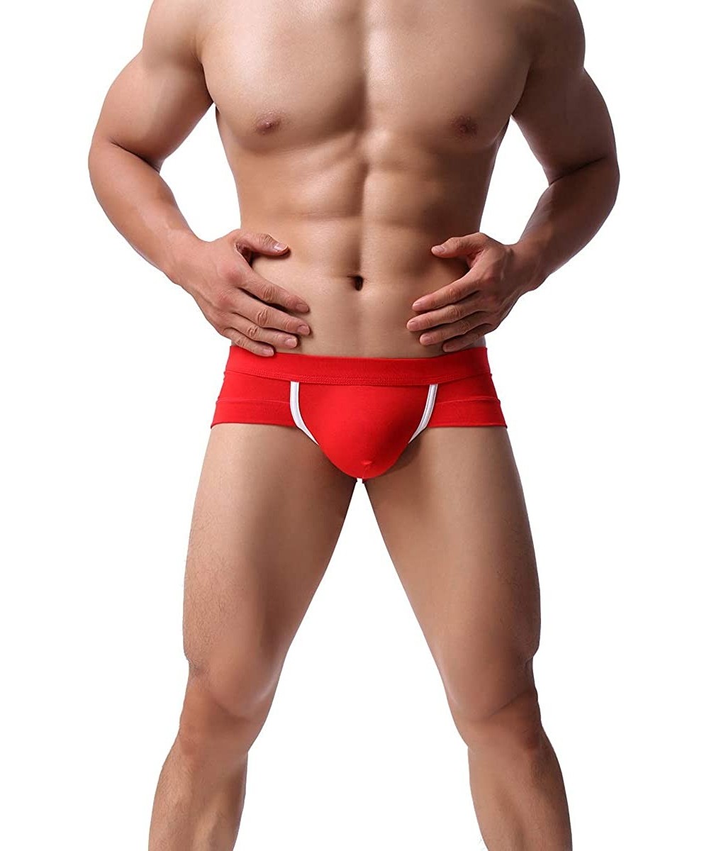 Boxer Briefs Men's Boxer Briefs Modal Soft Briefs Underwear Y Front Undies - Red - CW18K74NGQA