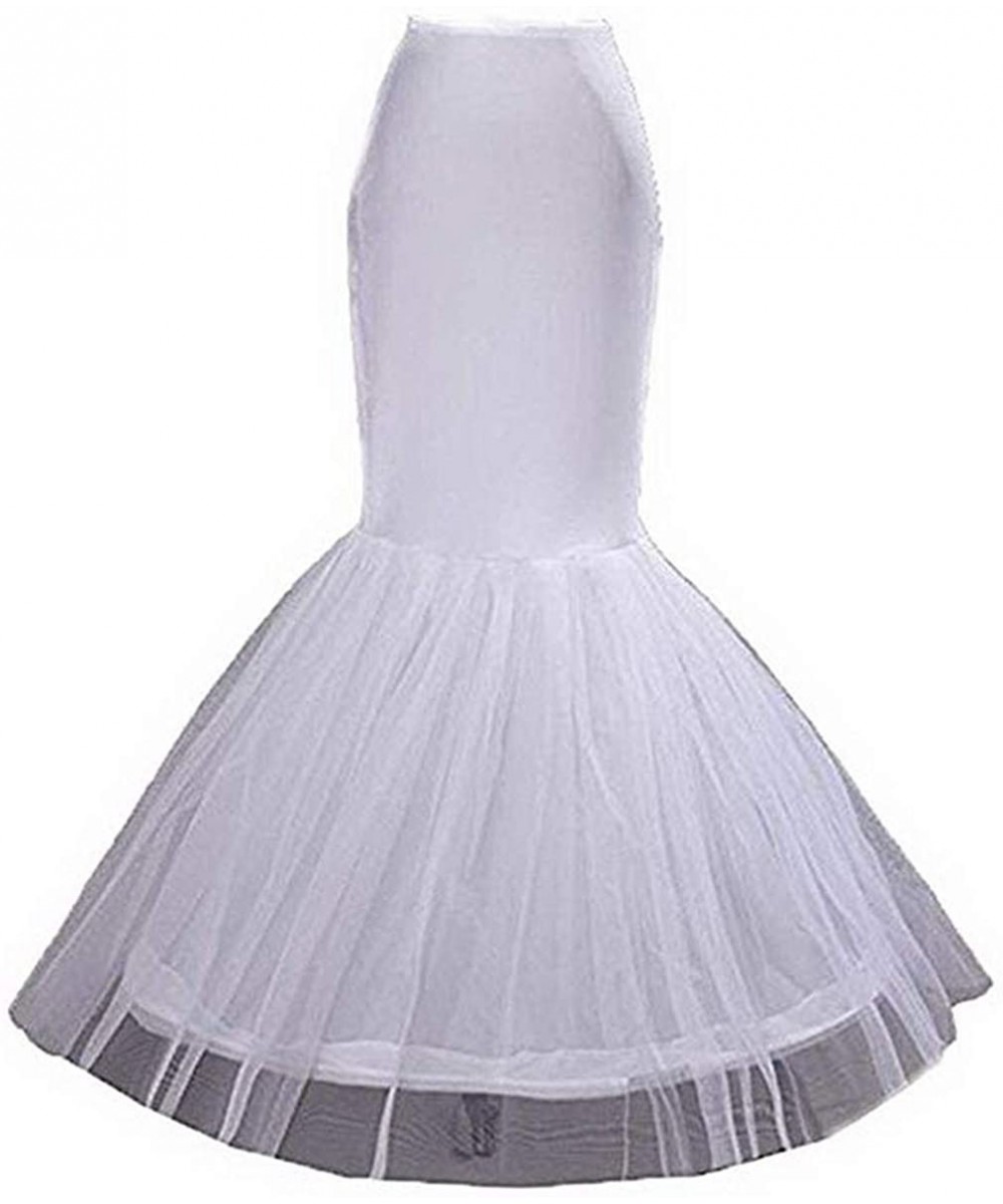 Slips Womens Full Bridal Petticoat Underskirt Slips Tulle Lace Crinoline for Wedding Quninceanera Dress - Mermaid White1 - CL...