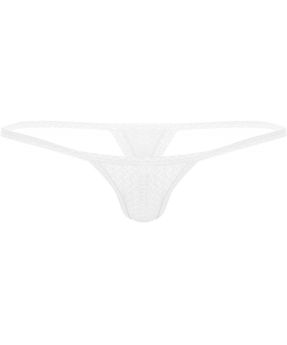 G-Strings & Thongs Sexy Men Lingerie Triangle Panties Mesh Low Rise Stretchy Mini Bikini Thongs G-String Underwear Underpants...