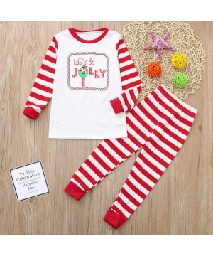 Sleep Sets Adult Kids Striped Pajamas Sets- Christmas Family Present Round Neck Long Sleeve Tops with Casual Harem Pants - Ki...