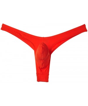 G-Strings & Thongs Men's Nearly-Naked Fit Modal Underwear Minimal Coverage T-Back - Orange - C9127LD31VP