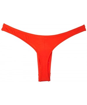 G-Strings & Thongs Men's Nearly-Naked Fit Modal Underwear Minimal Coverage T-Back - Orange - C9127LD31VP