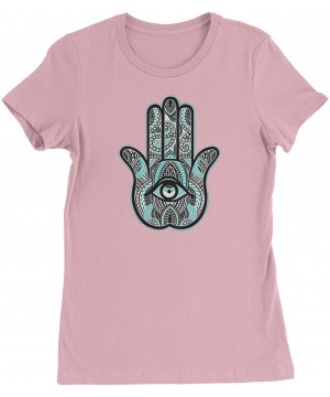 Camisoles & Tanks Henna Hamsa Hand of The Goddess Womens T-Shirt - Light Pink - CW12FNDDOU3