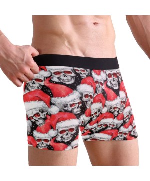 G-Strings & Thongs Men's Boxers Briefs Men Boxer Shorts Mens Trunks Xmas New Year Skulls in Santa Hat - Xmas New Year Skulls ...