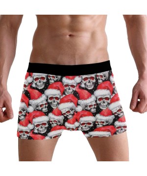 G-Strings & Thongs Men's Boxers Briefs Men Boxer Shorts Mens Trunks Xmas New Year Skulls in Santa Hat - Xmas New Year Skulls ...