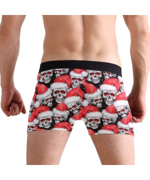 G-Strings & Thongs Men's Boxers Briefs Men Boxer Shorts Mens Trunks Xmas New Year Skulls in Santa Hat - Xmas New Year Skulls ...