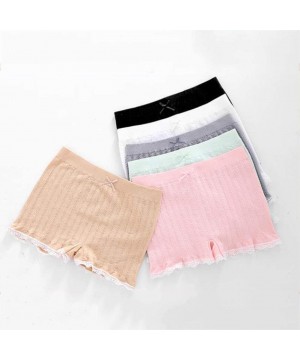 Panties Underwear Summer Women's Sexy Safety Shorts Lace Solid Color Seamless Boxers Underwear - Apricot - CW192220U6I