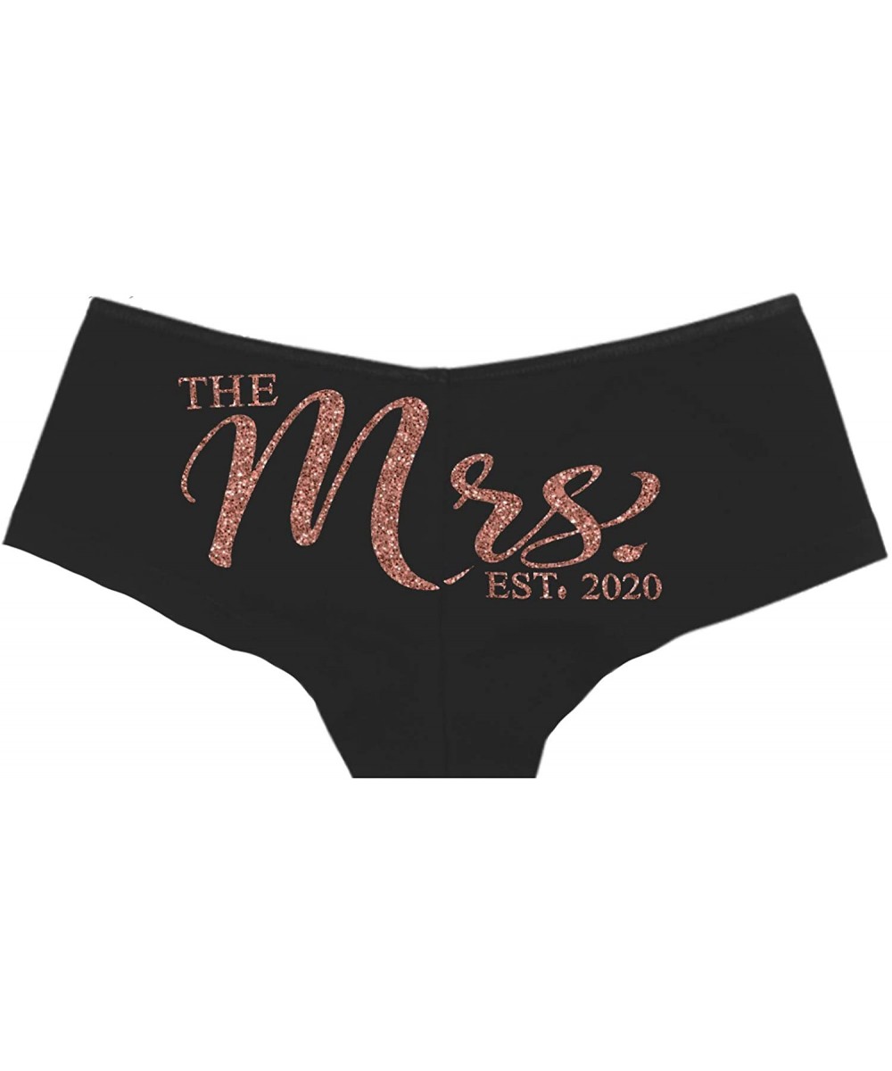 Panties Bride Mrs Panties - Bachelorette Party Mrs 2020 Panty for Women - Lingerie Gifts for Honeymoon - Cheeky - Black (the ...