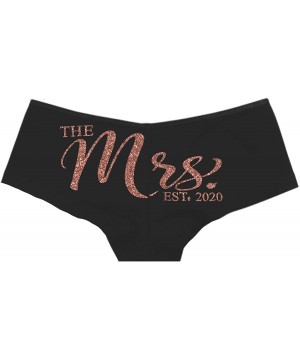 Panties Bride Mrs Panties - Bachelorette Party Mrs 2020 Panty for Women - Lingerie Gifts for Honeymoon - Cheeky - Black (the ...