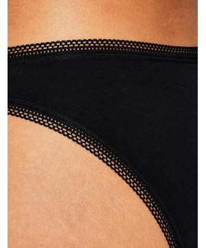 Panties Women's Bikini Panty- 5-Pack - Black - C0189INMO44