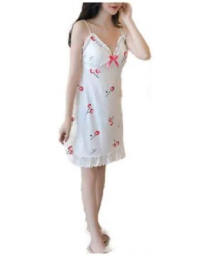 Nightgowns & Sleepshirts Women's Sexy Printing Summer V Neck Short Dress Sling Sleep Dress - As4 - CM1900KA6M9