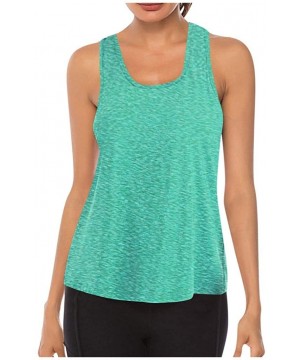 Tops Workout Tank Tops for Women - Athletic Yoga Tops- Racerback Running Tank Top - Mint Green a - CP19CH3DTZM