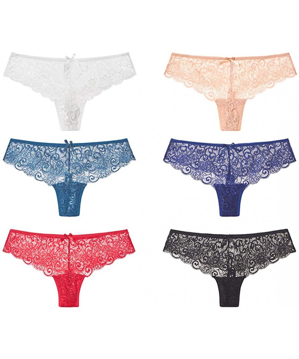 Panties Women's Tangas Lace Underwear- Sexy Lace Panties- 6 pcs - Thong-2 - CO18ZHCNSR3