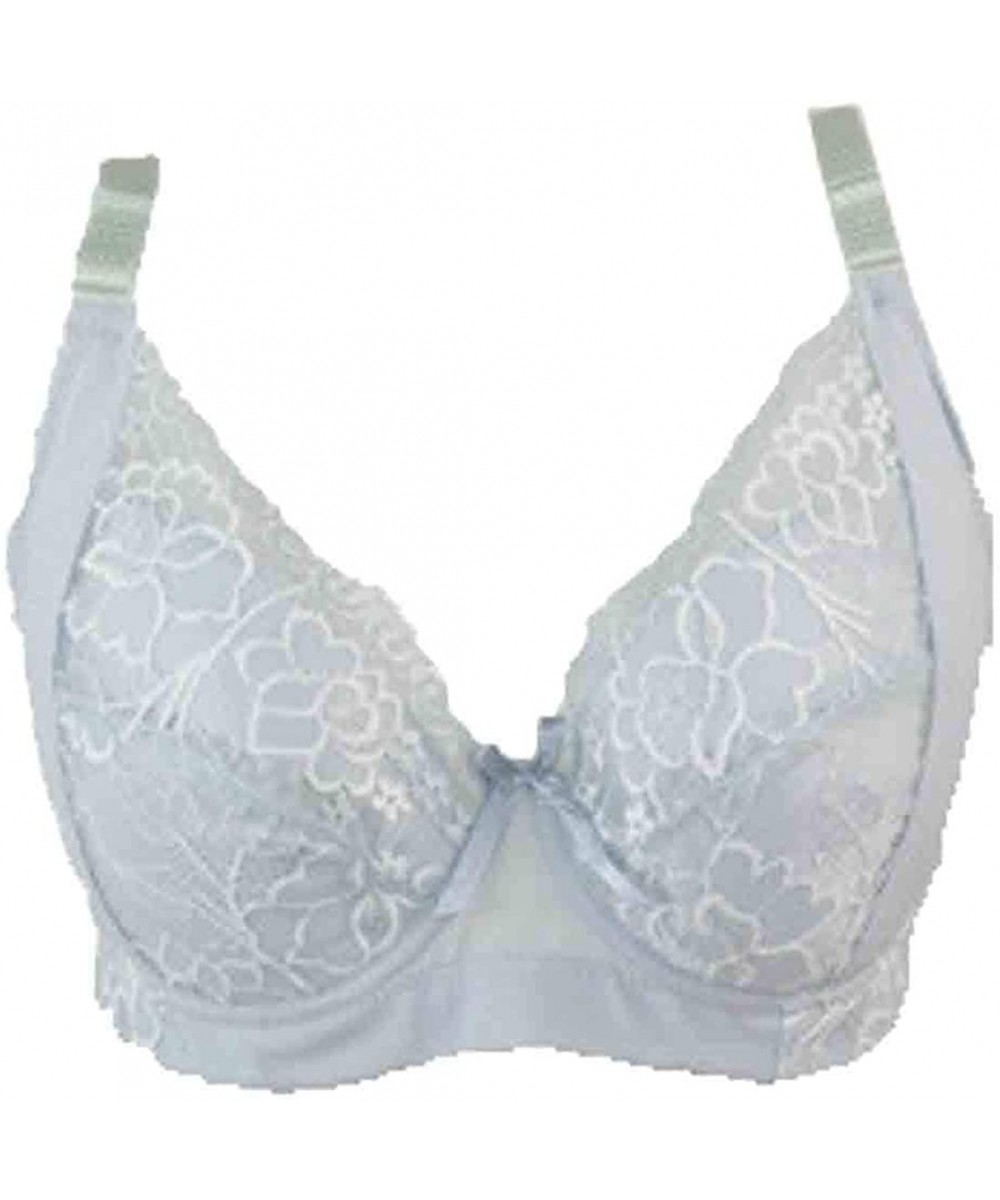 Bras Women Lightweight Plus Size Coverage Lace Push-Up Everyday Bra - Lightgrey - C818T7TCS2W