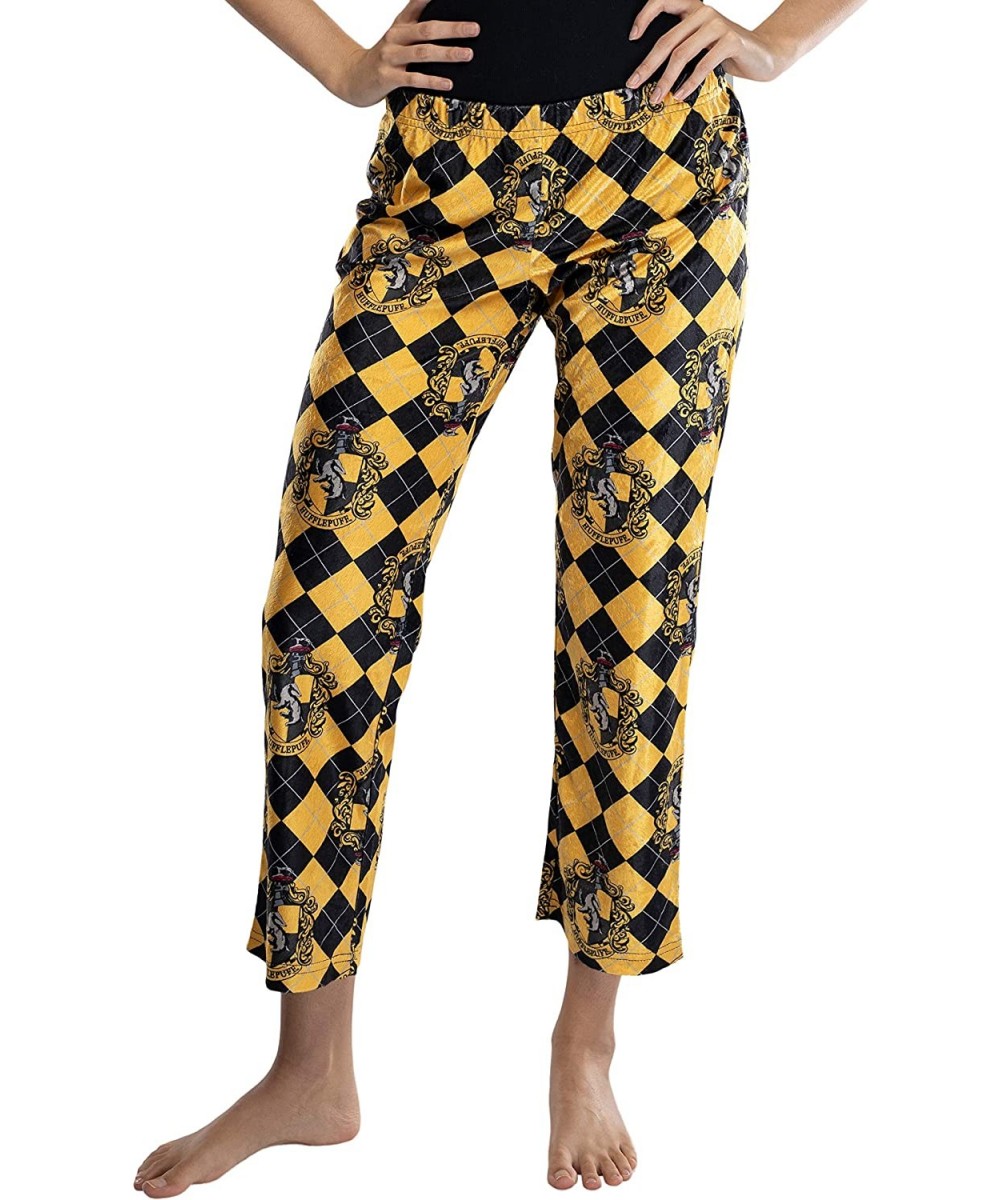 Sets Harry Potter Juniors Hogwarts Houses Crest Cropped Lounge Pants Pajamas - Hufflepuff - CL18ZTWIAN8