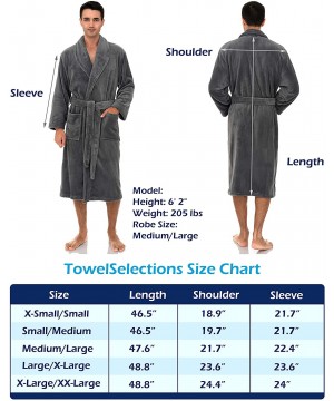 Robes Men's Fleece Robe- Plush Shawl Collar Spa Bathrobe - Airy Blue - C4192TQW57R