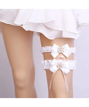 Garters & Garter Belts Womens Sexy Lace Wedding Garter Set for Bride Party Prom Garters 2 Pcs - 2-white - CU1927A3WR3