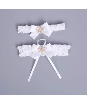 Garters & Garter Belts Womens Sexy Lace Wedding Garter Set for Bride Party Prom Garters 2 Pcs - 2-white - CU1927A3WR3