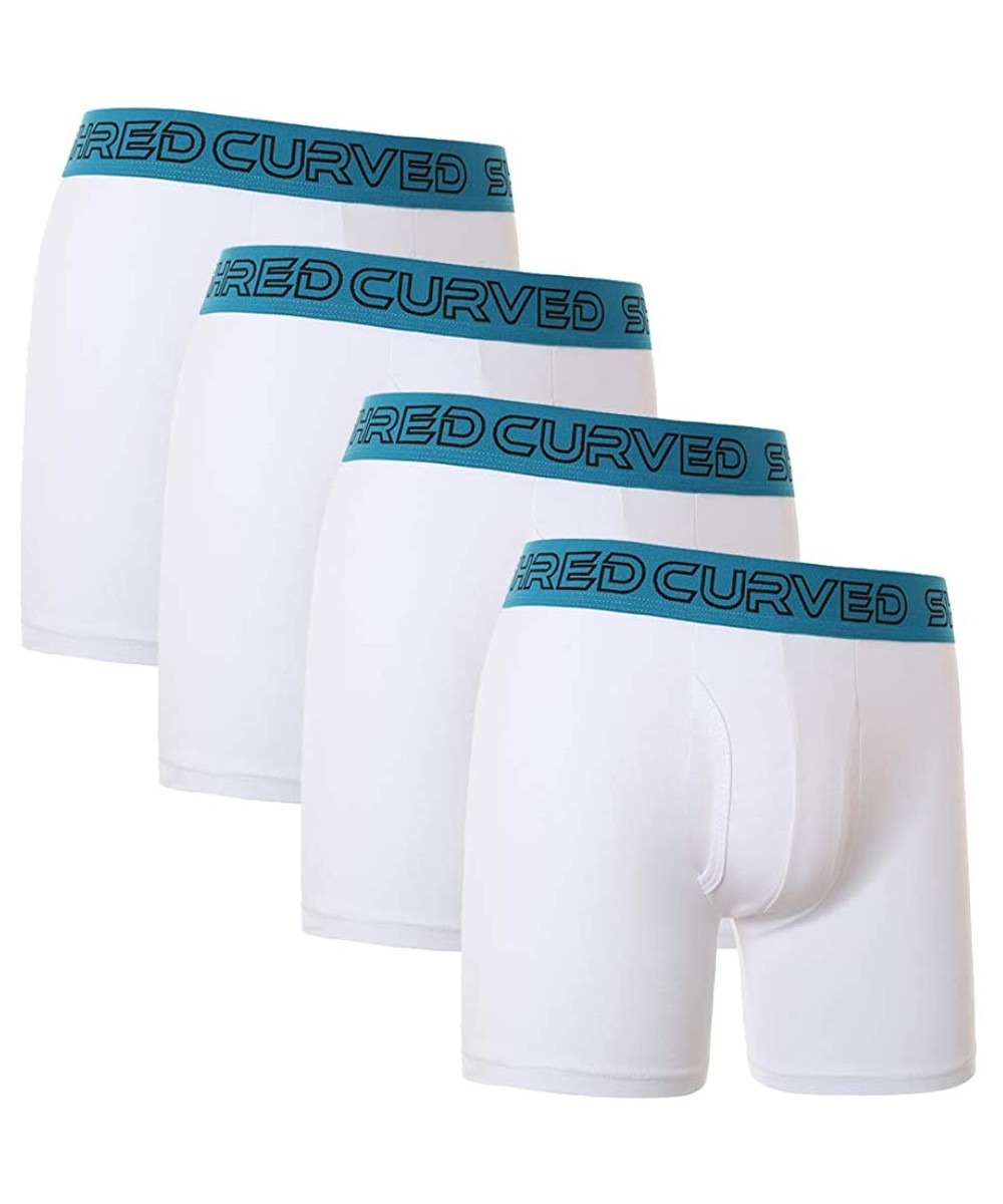 Boxer Briefs Men's Cotton 5" Inseam Performance Underwear Boxer Trunk Open Fly Gift Pack - White - CP18AH4Q8Z3