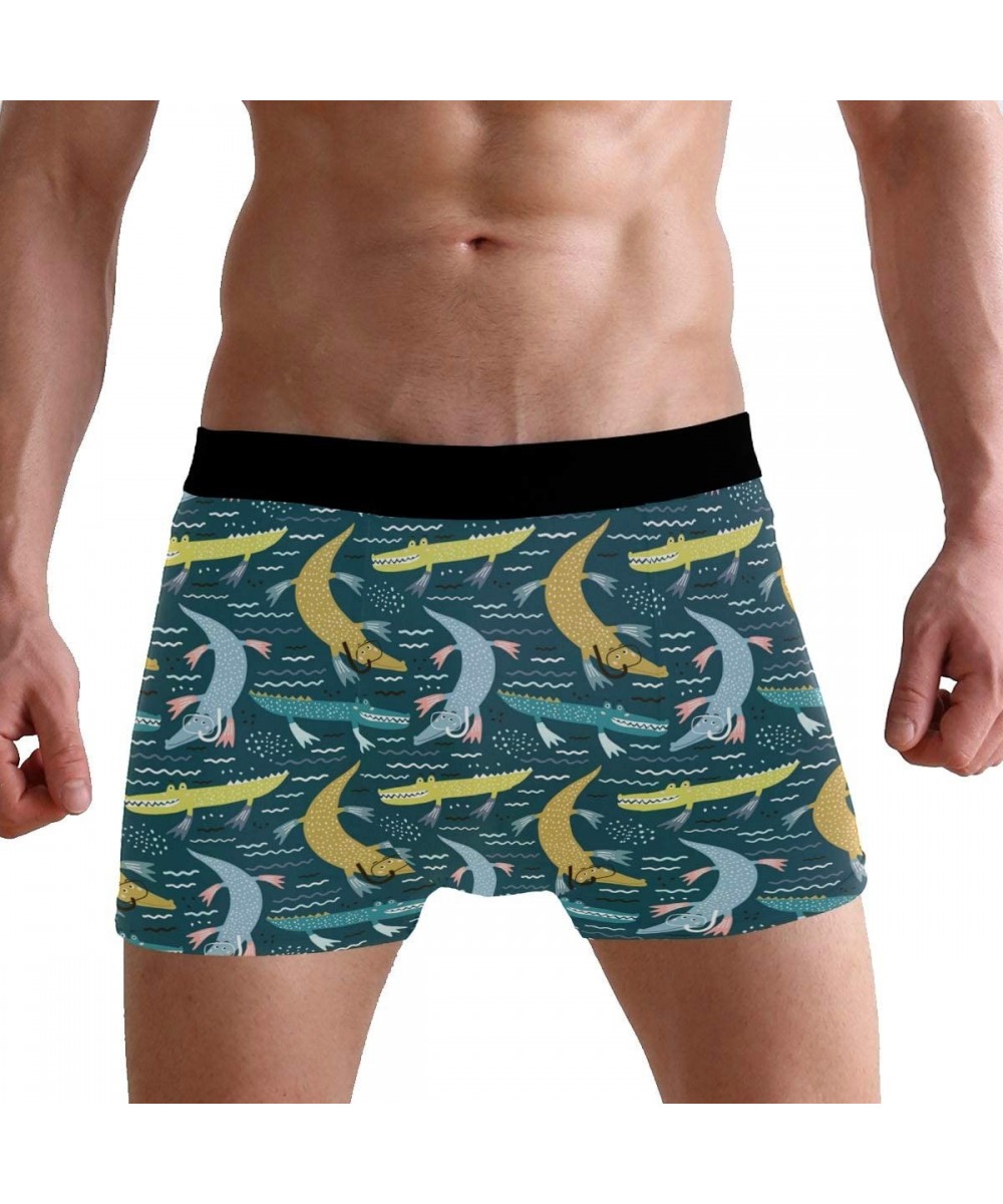 Boxer Briefs Mens Boxer Briefs Underwear Country Music Breathable Pouch Soft Underwear - Crocodile Diver - CB18ARK5WXA