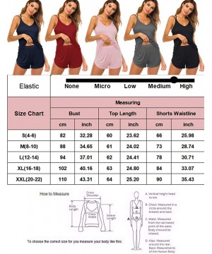 Sets Women Pajamas Set V-Neck Cami and Short Pjs Set Lounge Wear Sleepwear Sets - Pink - CS19DE0RXRX