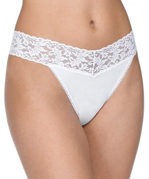 Panties Organic Cotton Original Rise Thong with Lace 891801 - White - One Size - CZ11UPY0OI1