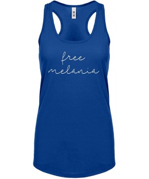 Camisoles & Tanks Free Melania Now Womens Racerback Tank Top - Royal Blue - C01886MMKH6